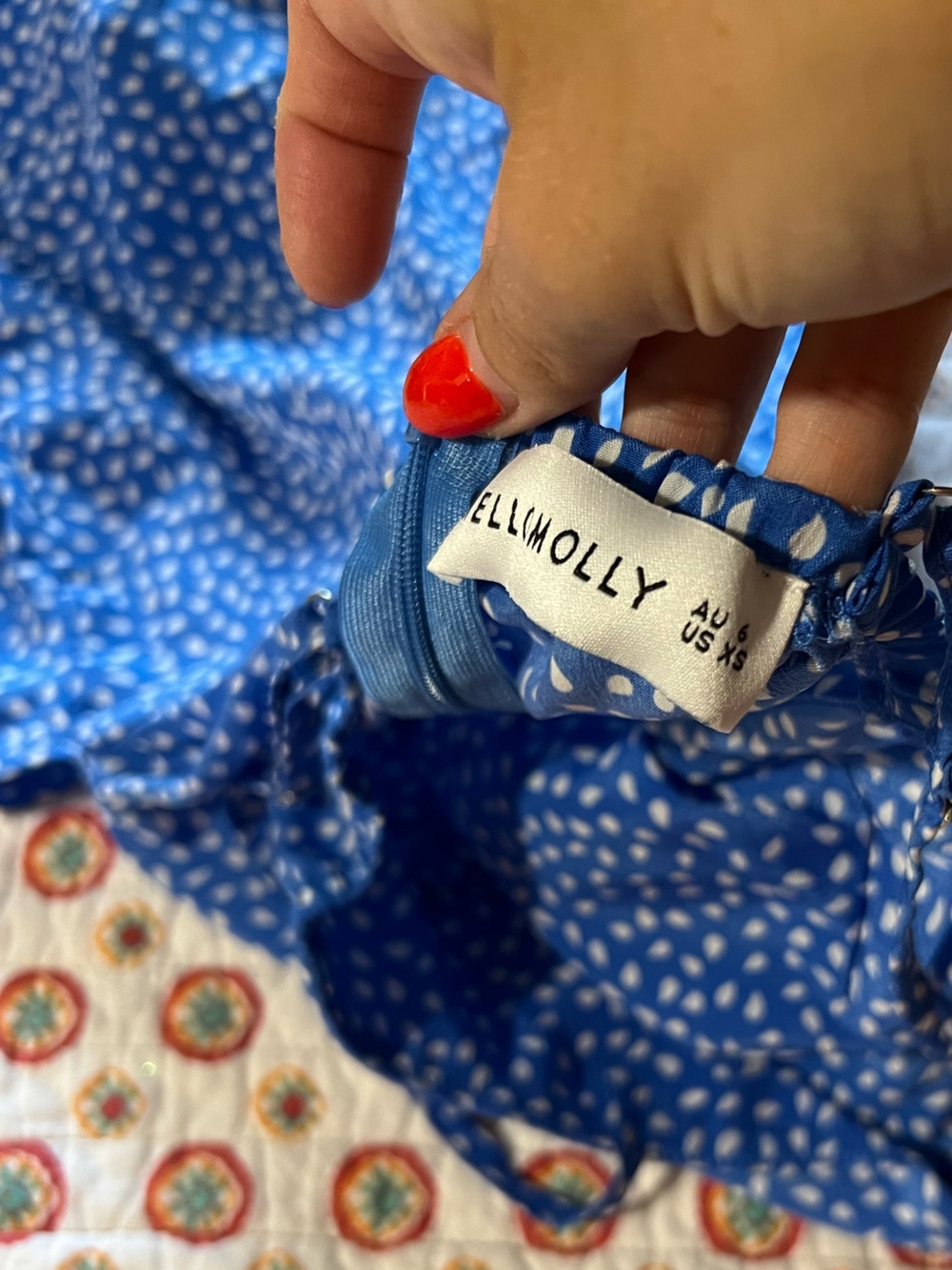 EUC Hello Molly Down to Georgia Periwinkle Blue Mini Dress size XS - Picture 5 of 7